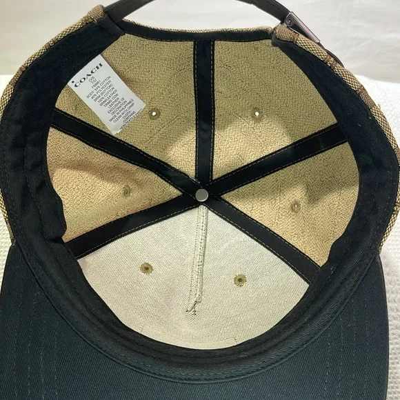 Coach Tan and Black Patterned Cap - Picture 3 of 6